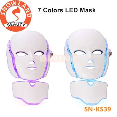 7 photon colors LED light facial mask for face and neck rejuvenation